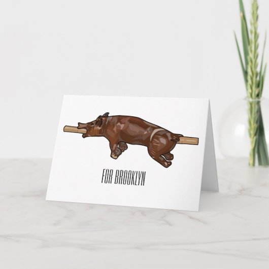 豚ロースト/豚ローストカートゥーンイラストレーション カード (正面)