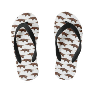 豚ロースト/豚ローストカートゥーンイラストレーション キッズビーチサンダル