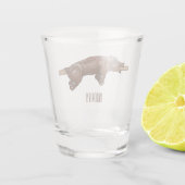 豚ロースト/豚ローストカートゥーンイラストレーション ショットグラス (裏面)