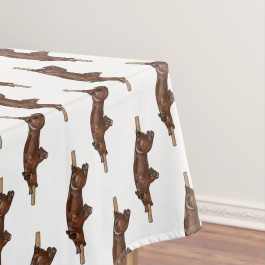 豚ロースト/豚ローストカートゥーンイラストレーション テーブルクロス (インサイチュ)