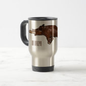 豚ロースト/豚ローストカートゥーンイラストレーション トラベルマグ (正面左)