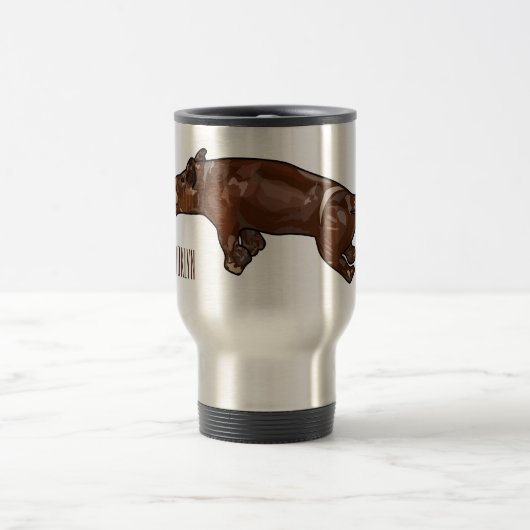 豚ロースト/豚ローストカートゥーンイラストレーション トラベルマグ (中央)