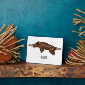 豚ロースト/豚ローストカートゥーンイラストレーション フォトプラーク (側面)