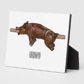 豚ロースト/豚ローストカートゥーンイラストレーション フォトプラーク (側面)