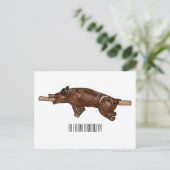 豚ロースト/豚ローストカートゥーンイラストレーション ポストカード (スタンド正面)