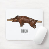 豚ロースト/豚ローストカートゥーンイラストレーション マウスパッド (マウス)