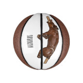 豚ロースト/豚ローストカートゥーンイラストレーション ミニバスケットボール (縦)