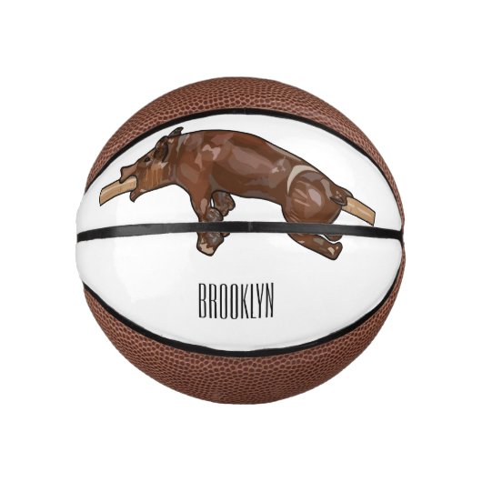 豚ロースト/豚ローストカートゥーンイラストレーション ミニバスケットボール (正面)