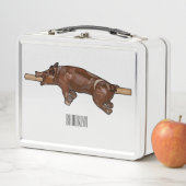 豚ロースト/豚ローストカートゥーンイラストレーション メタルランチボックス (インサイチュ)