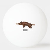 豚ロースト/豚ローストカートゥーンイラストレーション 卓球ボール (裏面)