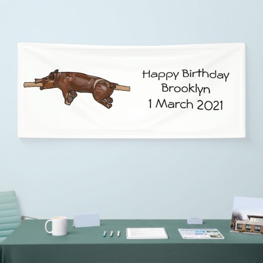 豚ロースト/豚ローストカートゥーンイラストレーション 横断幕 (トレードショー)