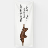 豚ロースト/豚ローストカートゥーンイラストレーション 横断幕 (縦)