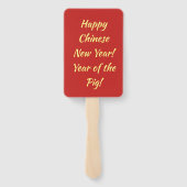 豚中国のの赤い福金の旧正月 ハンドファン (裏面)