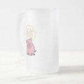 豚中国のの赤い福金の旧正月 フロストグラスビールジョッキ (正面左)