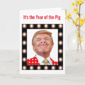 豚中国のグリーティングカードの新年 カード (黄色い花)