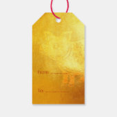 豚中国の年赤金ゴールドペーパーカットギフトラベル ギフトタグ (裏面)