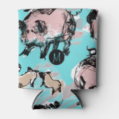 豚中国の年2019オリジナルモノグラムブルー缶C 缶クーラー (正面)