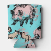 豚中国の年2019オリジナルモノグラムブルー缶C 缶クーラー (裏面)