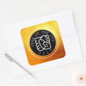 豚中国の年W記号B円金ゴールド正方形S スクエアシール (封筒)