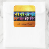 豚中国の新年2019ポップ・アートの金ゴールドスクエア スクエアシール (バッグ)