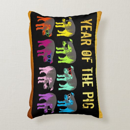 豚中国の新年〔占星術の〕十二宮図誕生日アクセント枕 アクセントクッション (正面(垂直))