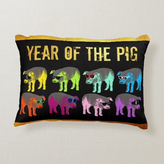 豚中国の新年〔占星術の〕十二宮図誕生日アクセント枕 アクセントクッション (裏面)