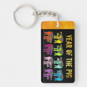 豚中国の新年〔占星術の〕十二宮図誕生日名キーチェーン キーホルダー (正面)