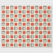 豚中国の贈与包装紙 ラッピングペーパー (フラット)