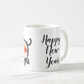 豚中国の2019の新年の幸せな白いマグカップ コーヒーマグカップ (正面右)