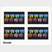 豚中国の2019年ポップ・アートの長方形型 長方形シール (シート)