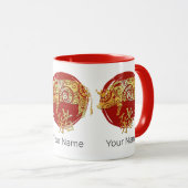 豚中国の〔占星術の〕十二宮図占星術星座 マグカップ (正面右)