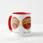 豚中国の〔占星術の〕十二宮図占星術星座 マグカップ (正面左)