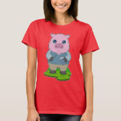 豚先生書 Tシャツ (正面)