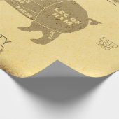 豚動揺して肉ダイアグラムシェフの肉切り ラッピングペーパー (角)