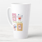 豚引用文顔 カフェラテマグ (左アングル)