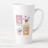 豚引用文顔 カフェラテマグ (右)