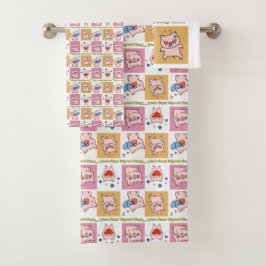 豚引用文顔 バスタオルセット