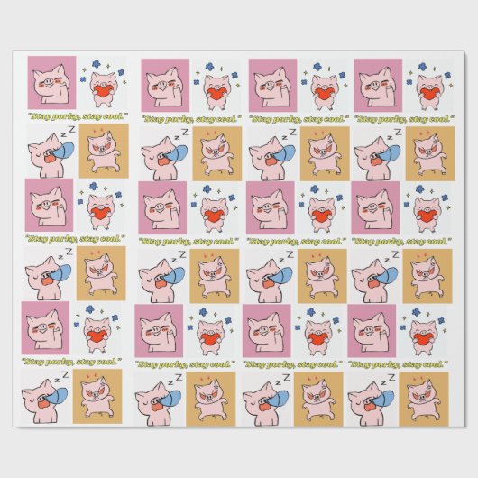 豚引用文顔 ラッピングペーパー (フラット)