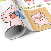 豚引用文顔 ラッピングペーパー (ロールコーナー)