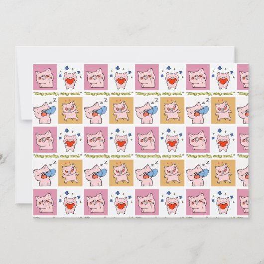 豚引用文顔 招待状 (正面)