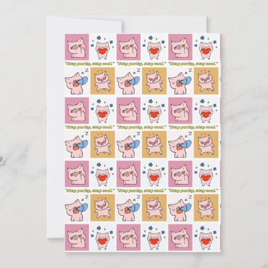 豚引用文顔 招待状 (裏面)