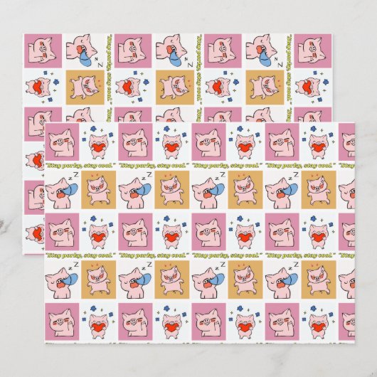 豚引用文顔 招待状 (正面/裏面)