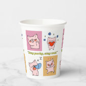 豚引用文顔 紙コップ (左)