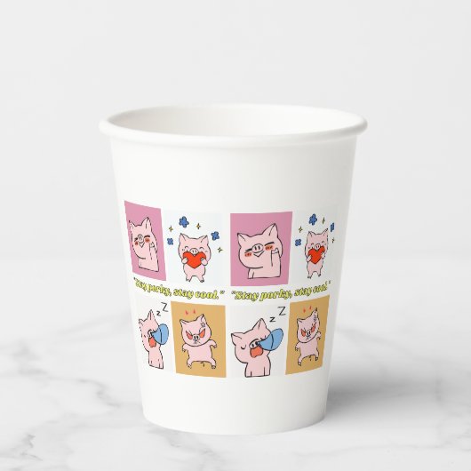 豚引用文顔 紙コップ (正面)