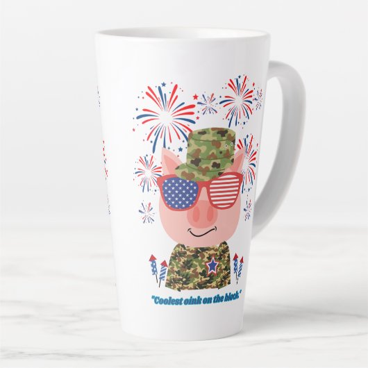 豚引用文 カフェラテマグ (右アングル)