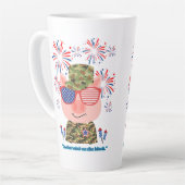 豚引用文 カフェラテマグ (左アングル)