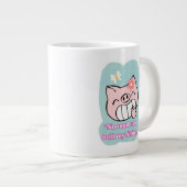 豚引用文 ジャンボコーヒーマグカップ (正面右)