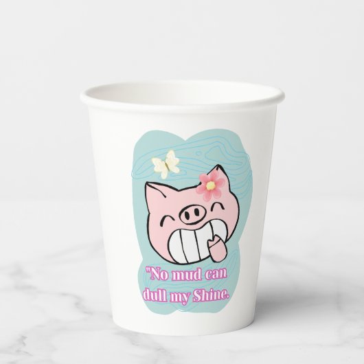 豚引用文 紙コップ (裏面)