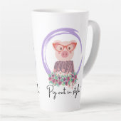 豚引用文 – 豚のスタイル カフェラテマグ (右アングル)