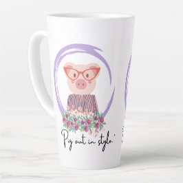 豚引用文 – 豚のスタイル カフェラテマグ